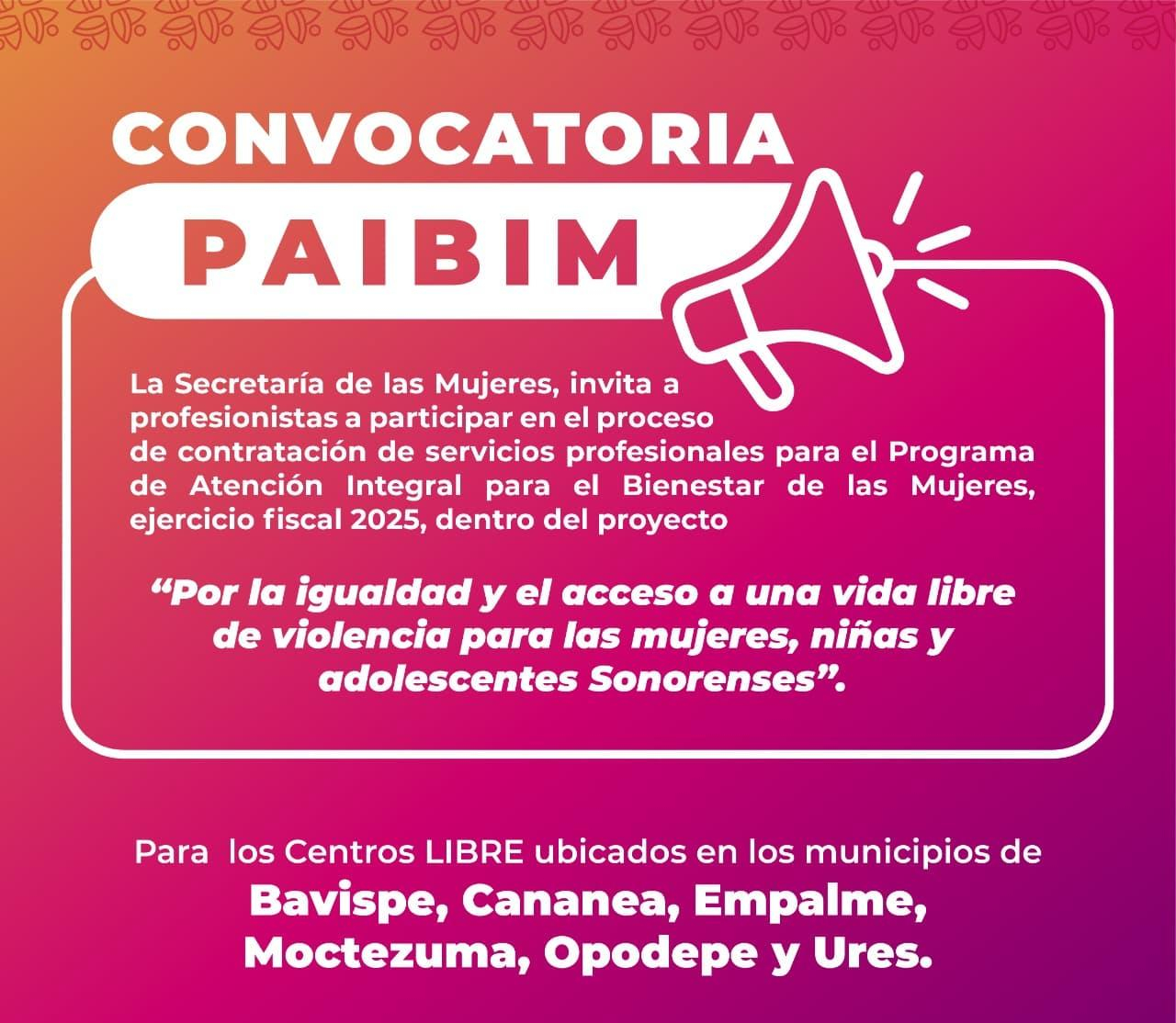 CONVOCATORIA PAIBIM 2025 DEL 23 AL 27 DE JULIO