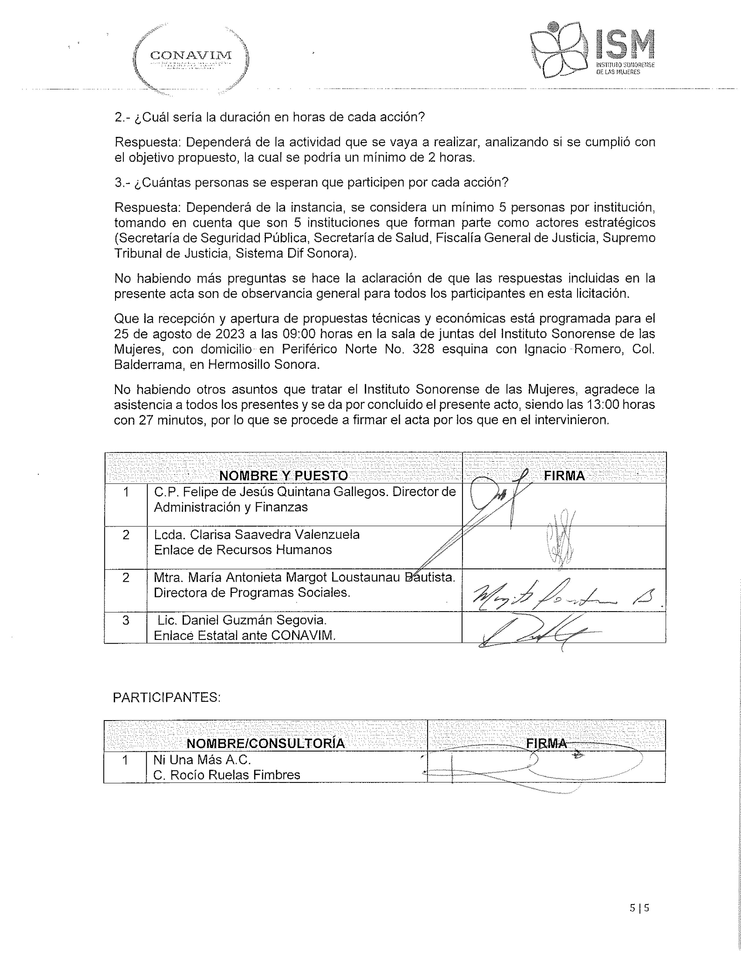 acta de junta de aclaraciones 5