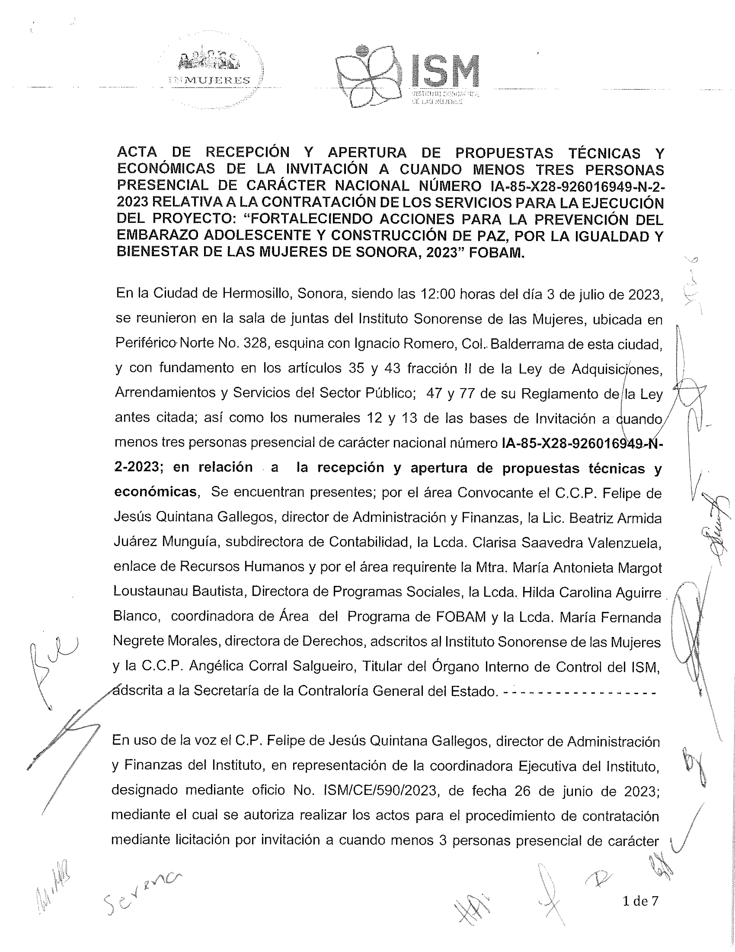 ACTA APERTURA DE PROPUESTAS FOBAM 1