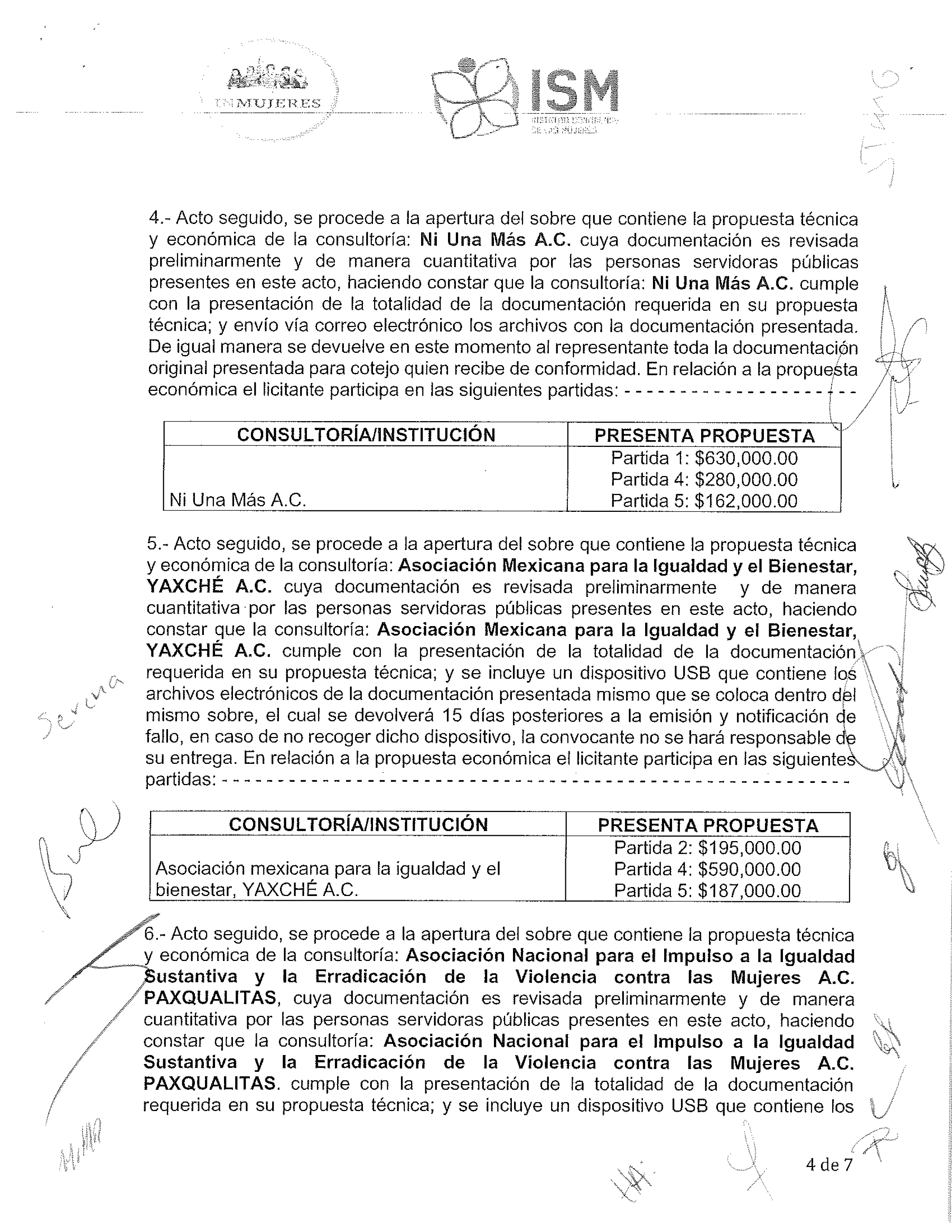 ACTA APERTURA DE PROPUESTAS FOBAM 4