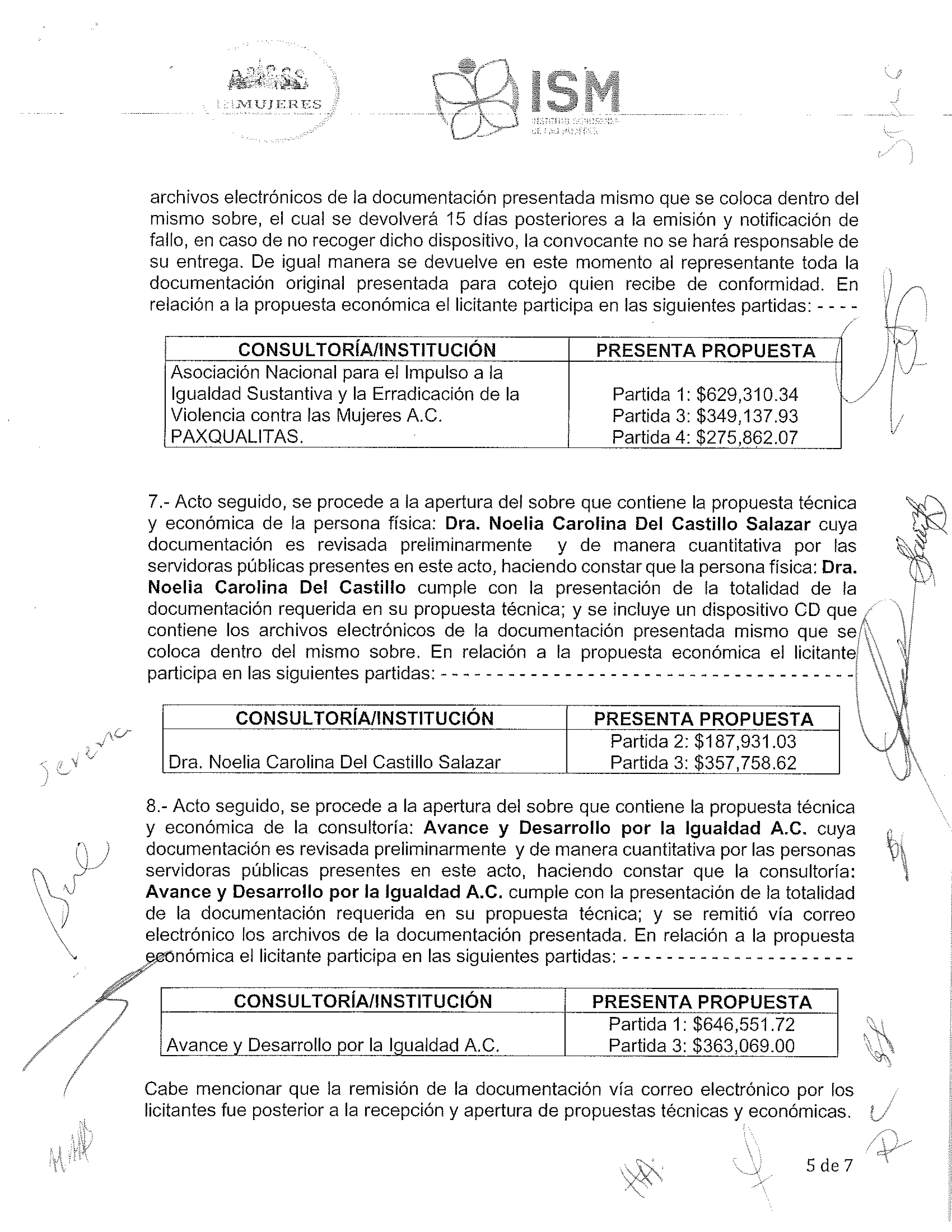 ACTA APERTURA DE PROPUESTAS FOBAM 5